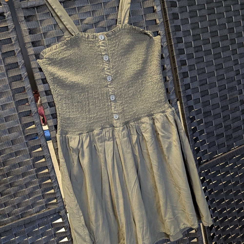 Fashion Nova Olive Green Button-Up Dress